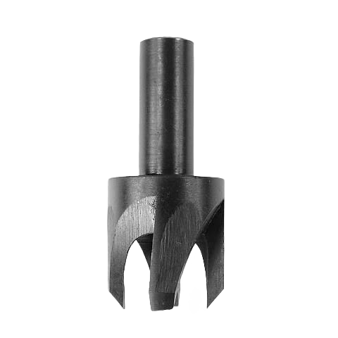 Hardened steel plug cutter with two-blade design for clean wood cutting in tool accessories and power tool collections