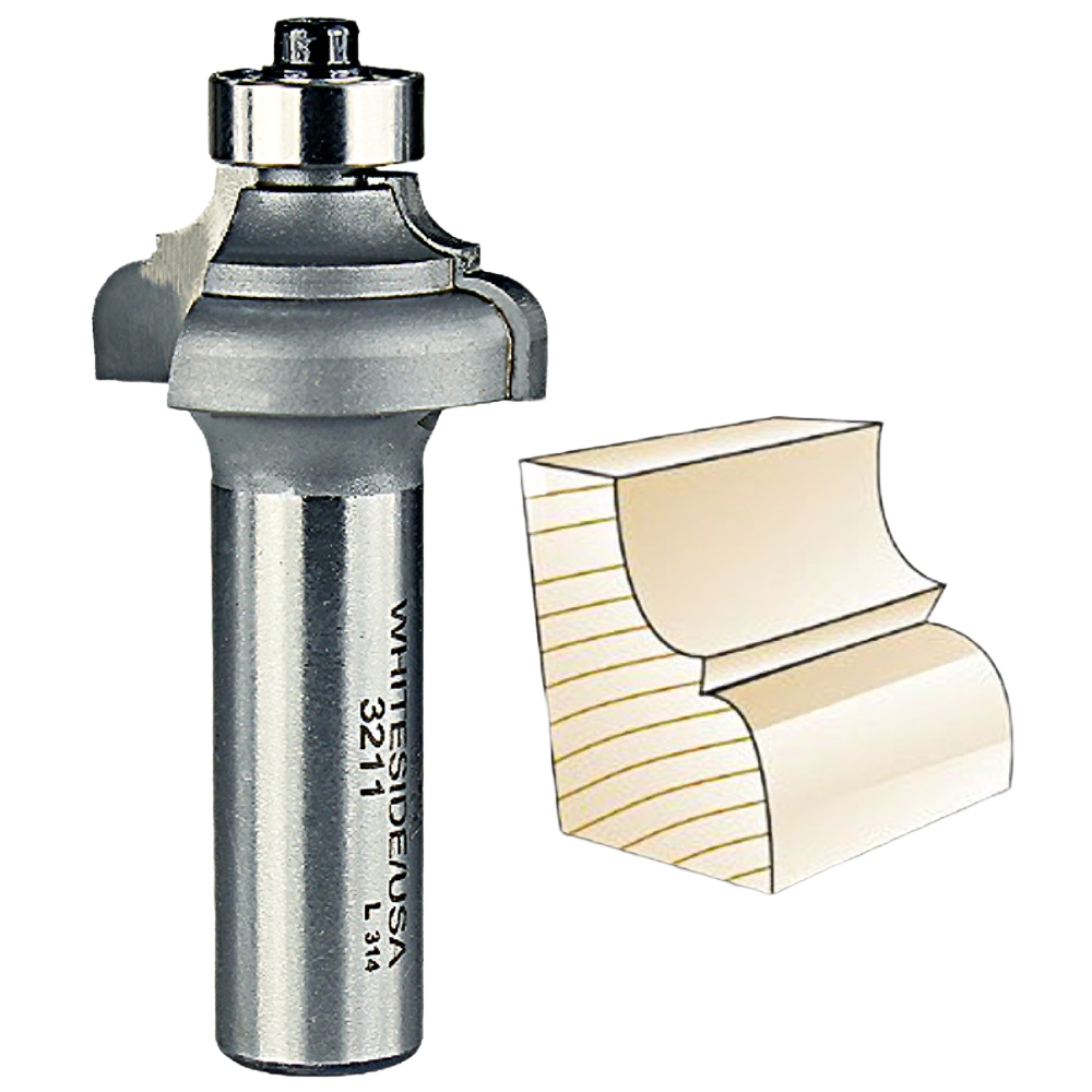 Precision Whiteside cove and bead router bit with bearing guide for detailed woodworking and home improvement projects