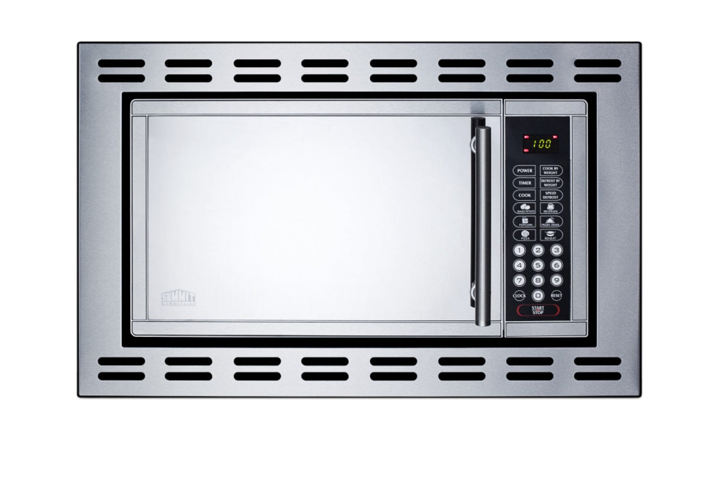 Built-in stainless steel microwave with digital keypad and vented front, part of Microwaves and Kitchen & Kitchenware collections
