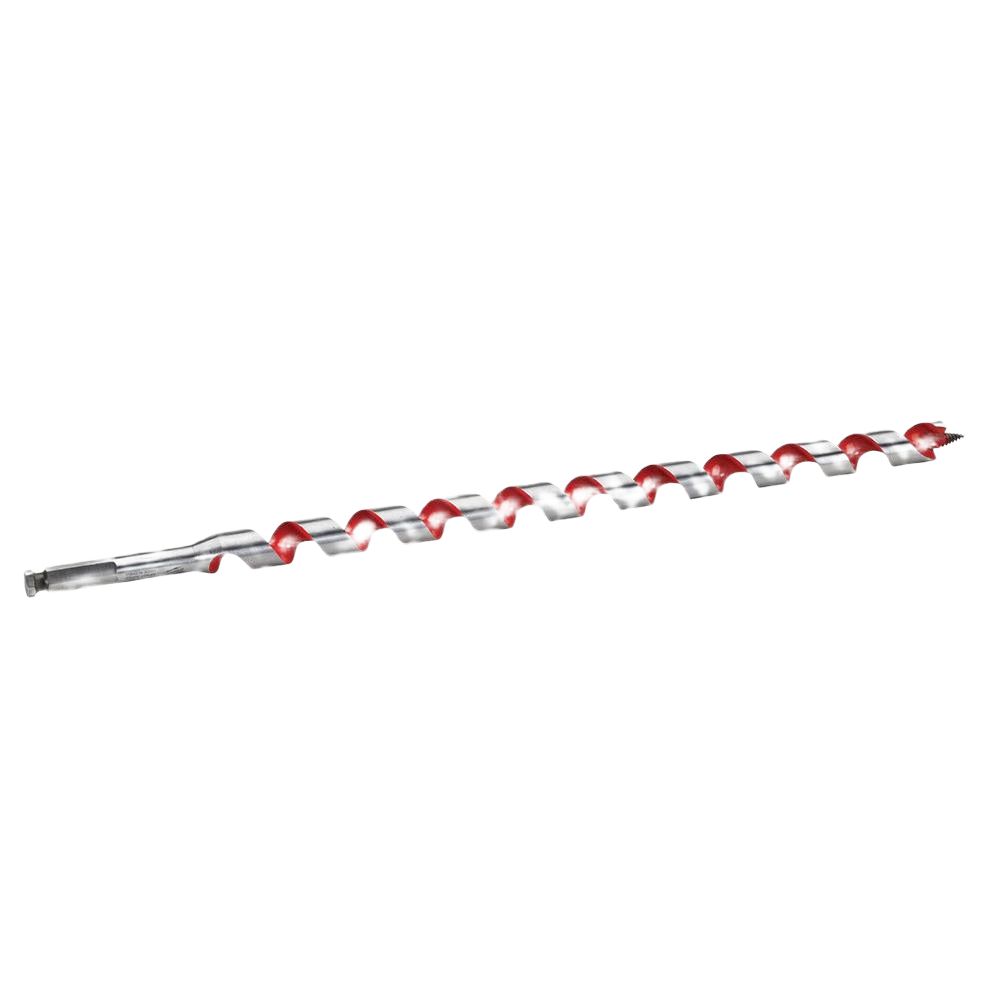 18-inch ship auger bit with red spiral flutes for fast chip removal in tool and power tool accessories collections