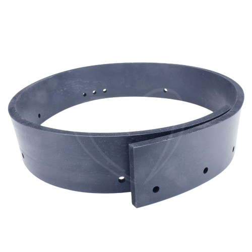 Black rubber squeegee blade with mounting holes for replacement in home improvement and tool applications