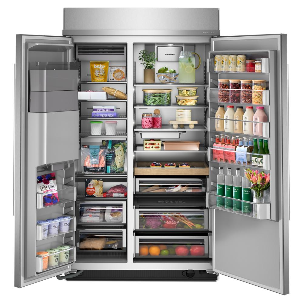 29.4 Cu. Ft. 48-Inch Built-In Side-by-Side Refrigerator with Exterior Water and Ice Dispenser with Measured Fill in PrintShield® Finish