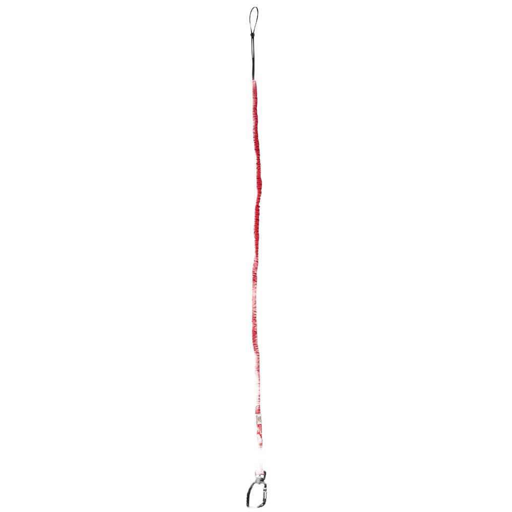 Red extended reach tool lanyard with locking carabiners for tool safety in hardware and PPE collections