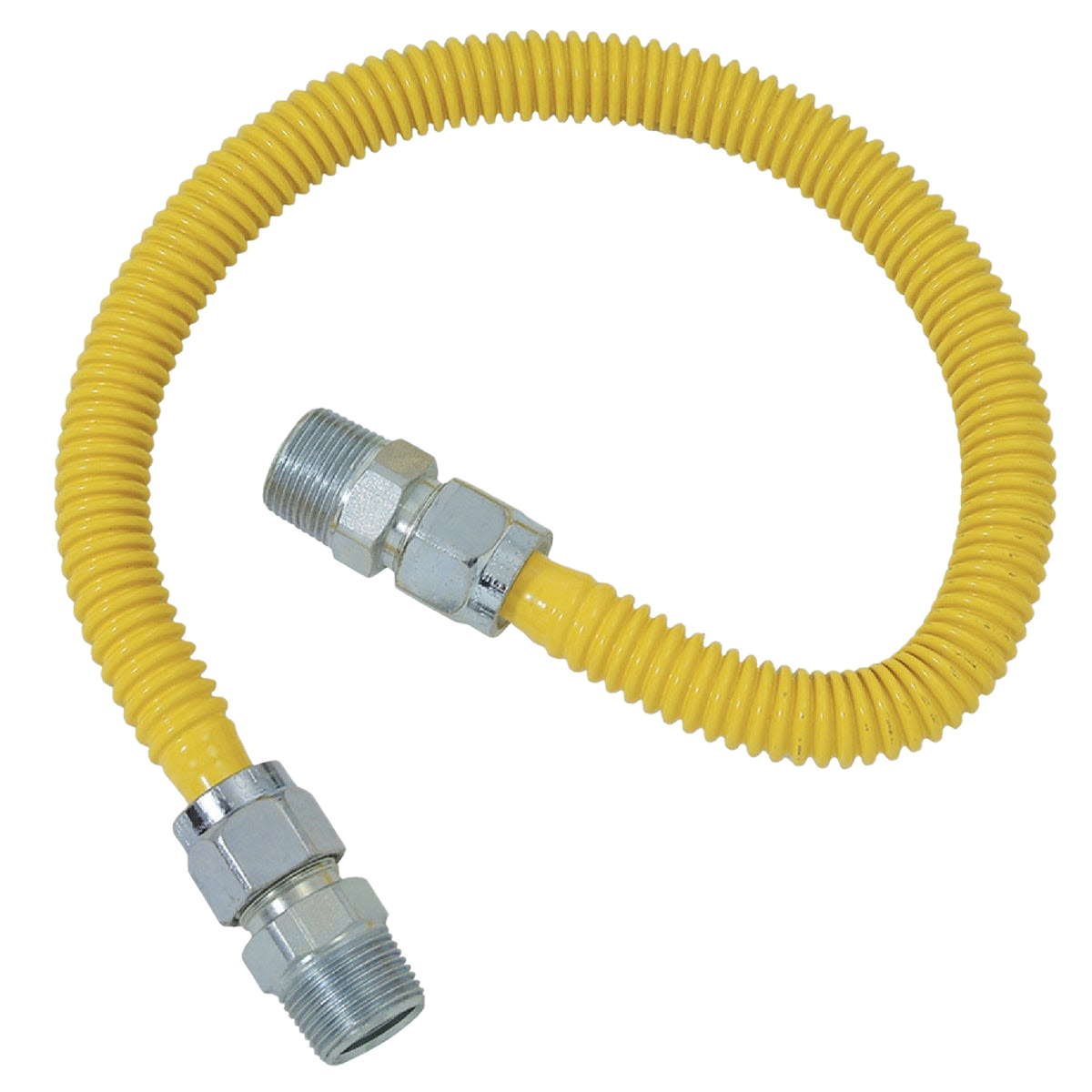 Flexible yellow coated stainless steel gas connector with threaded fittings for plumbing and home improvement under $50 collection