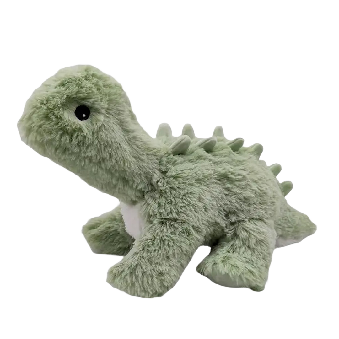 Soft green plush dinosaur toy with long neck, suitable for dolls, stuffed animals, and toys collections under $50