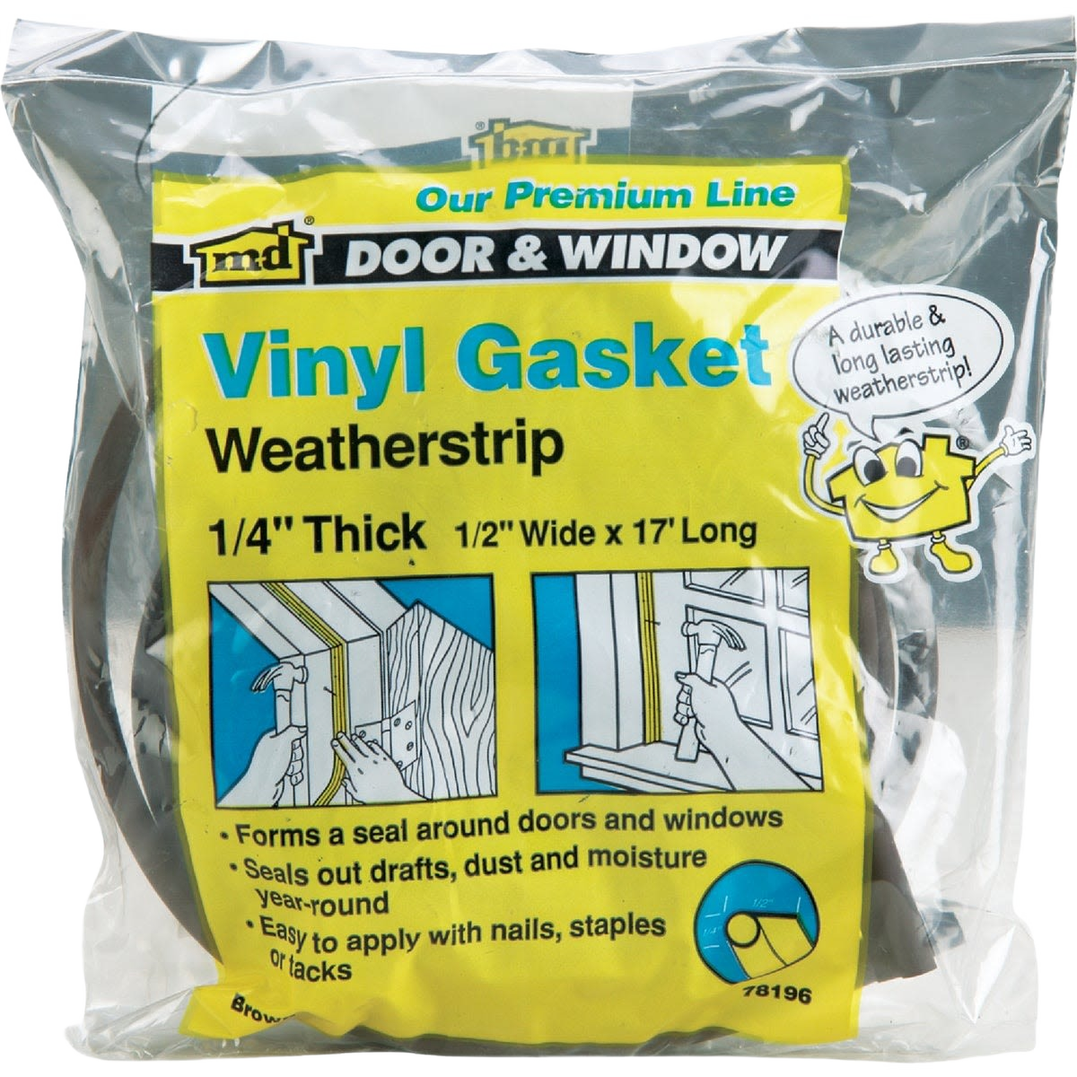 Brown vinyl gasket weatherstrip for doors and windows, sealing drafts, dust, and moisture, in hardware under $50 collections