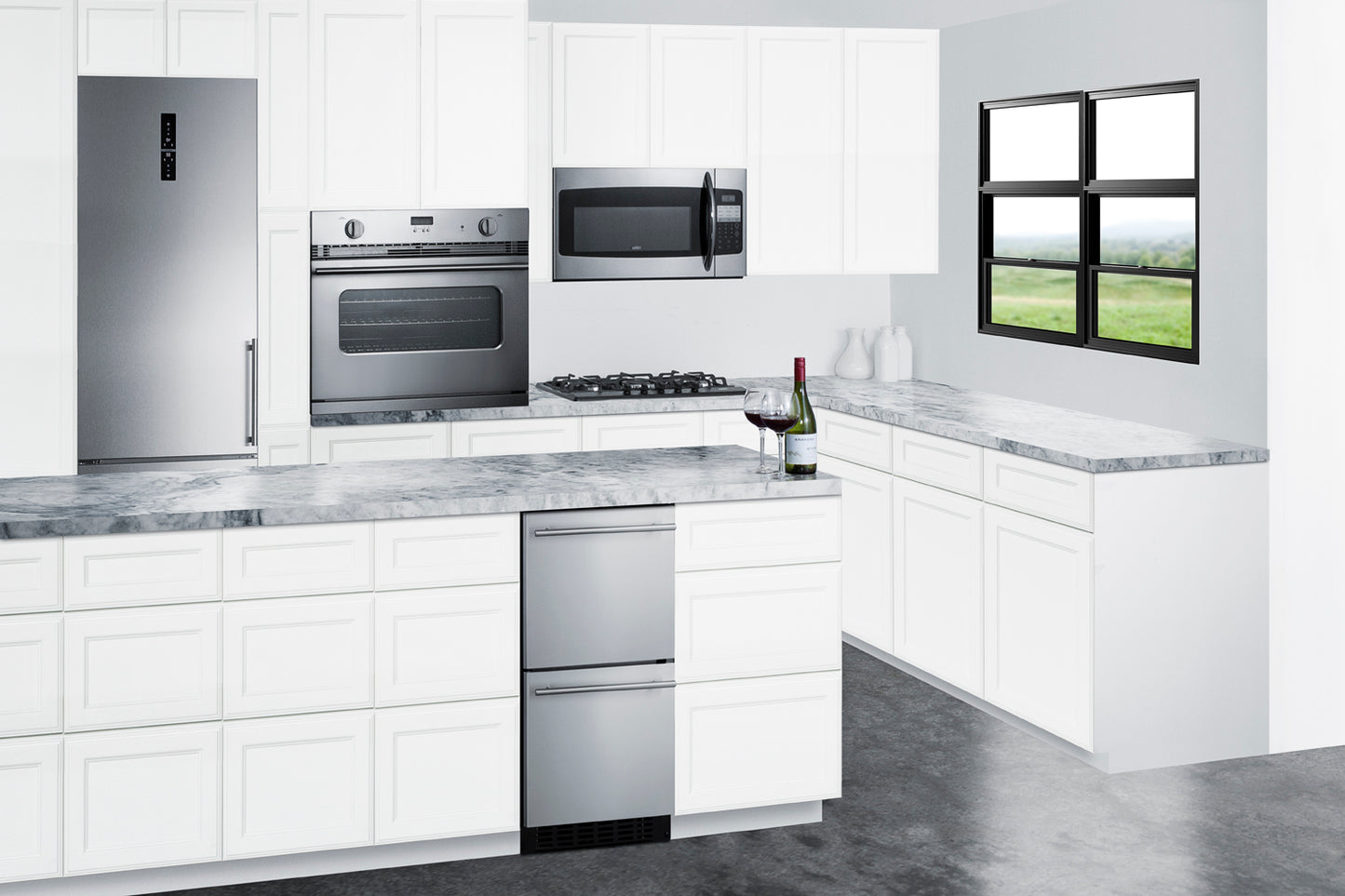 15" Wide 2-Drawer All-Refrigerator, ADA Compliant