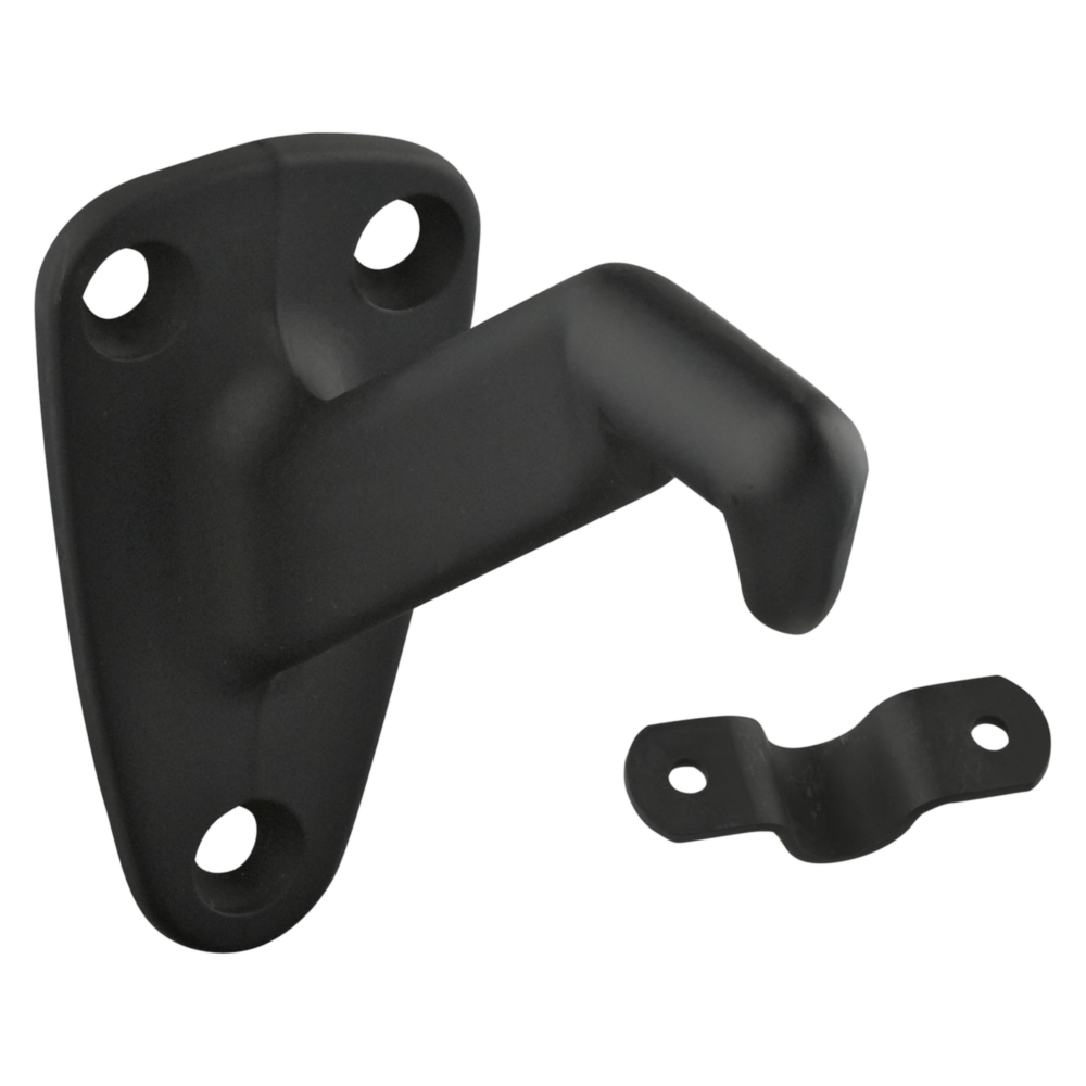 Oil rubbed bronze zinc handrail bracket with steel strap for home improvement and tools installation tasks