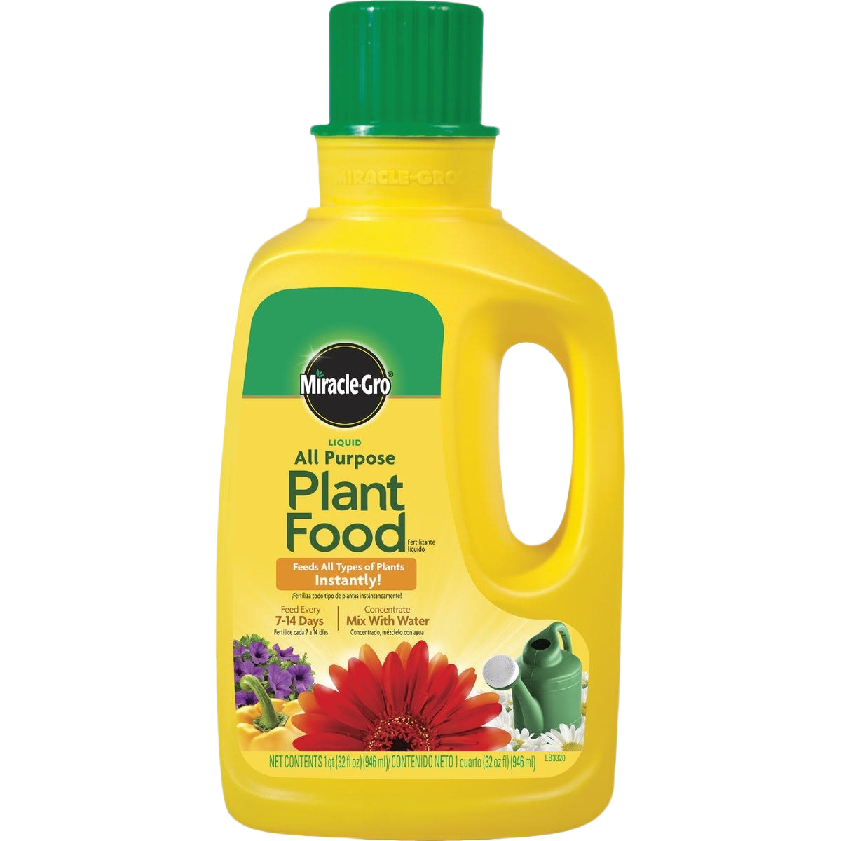 Yellow bottle of Miracle-Gro liquid plant food for versatile plant care in lawn and garden under $50 collection