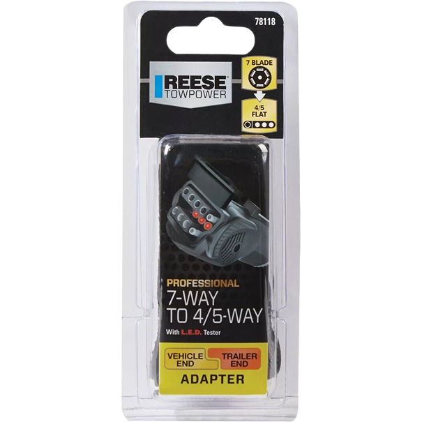 Reese TowPower professional 7-way to 4 or 5-way flat wiring adapter for trailers in towing and automotive accessories collections