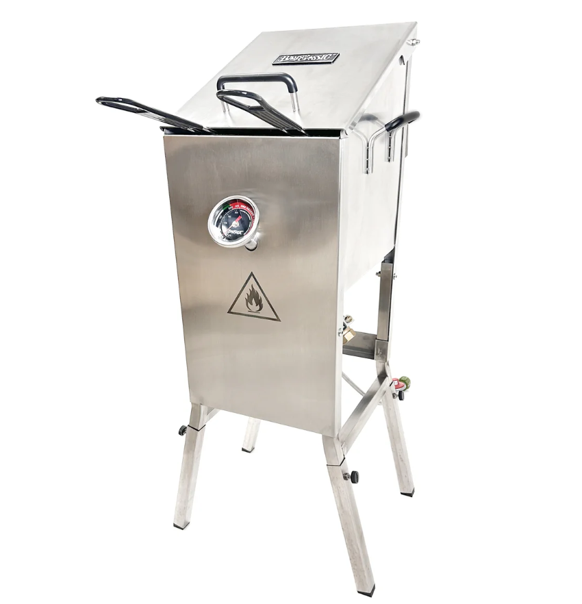 Bayou Classic Stainless Steel Outdoor Fryer with Stand, 4 Gallon