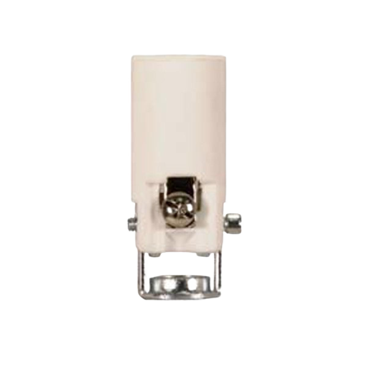 Porcelain candelabra socket with metal clip and paper liner for soft lighting, suitable for lamps and electrical fixtures under $50.