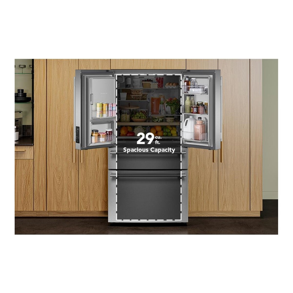 29 Cu. Ft. 36-Inch 4-Door French Door Refrigerator with Exterior Ice and Water Dispenser in PrintShield® Stainless Steel