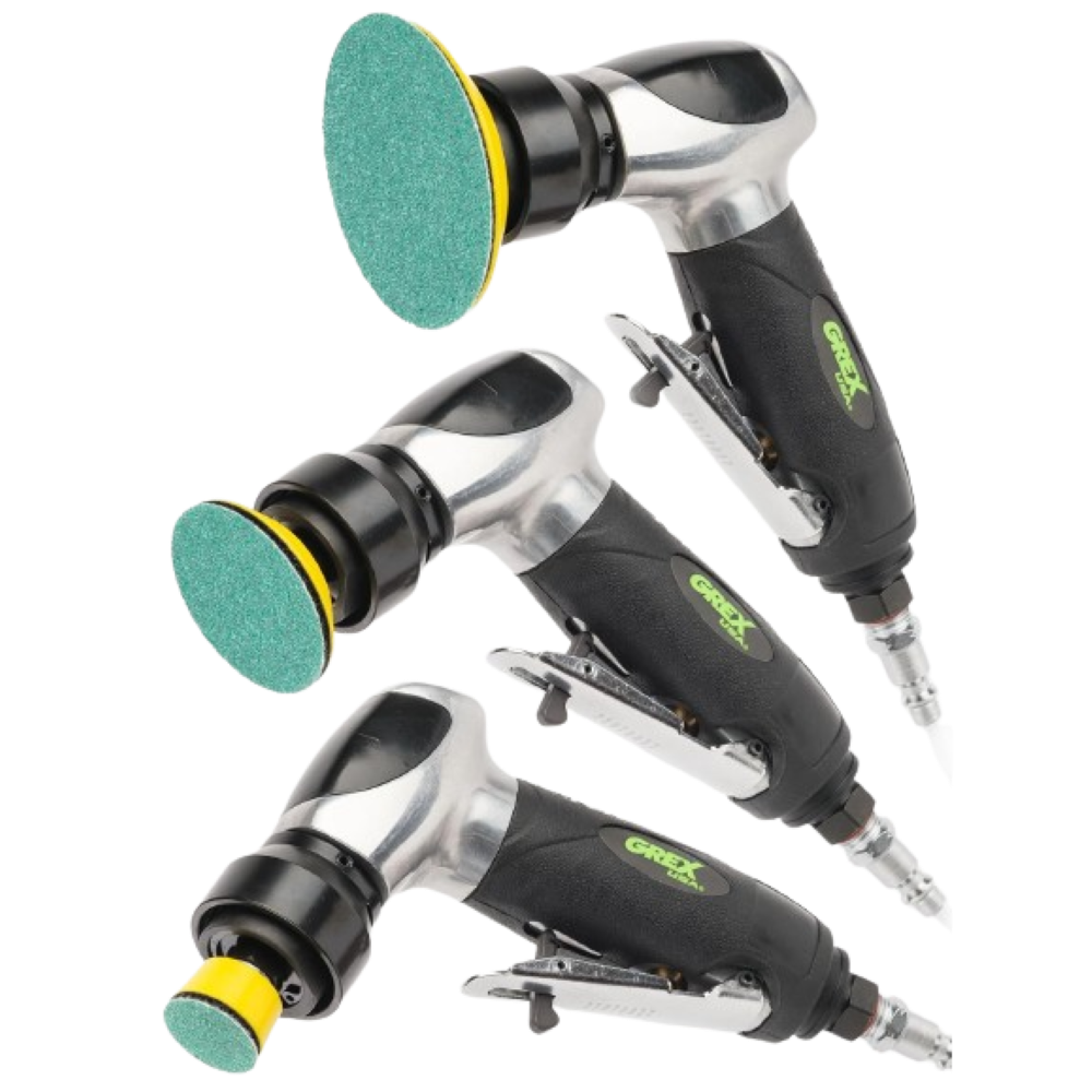 Grex Air Powered 105 Deg. Angle Random Orbital Sander Kit