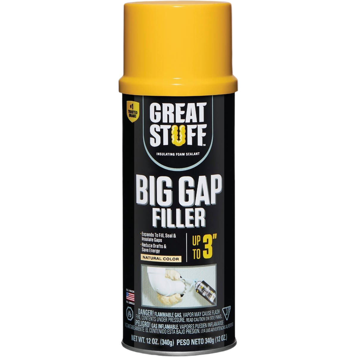 12 oz can of insulating foam sealant for large gaps, part of spray foam insulation and home improvement tools collections