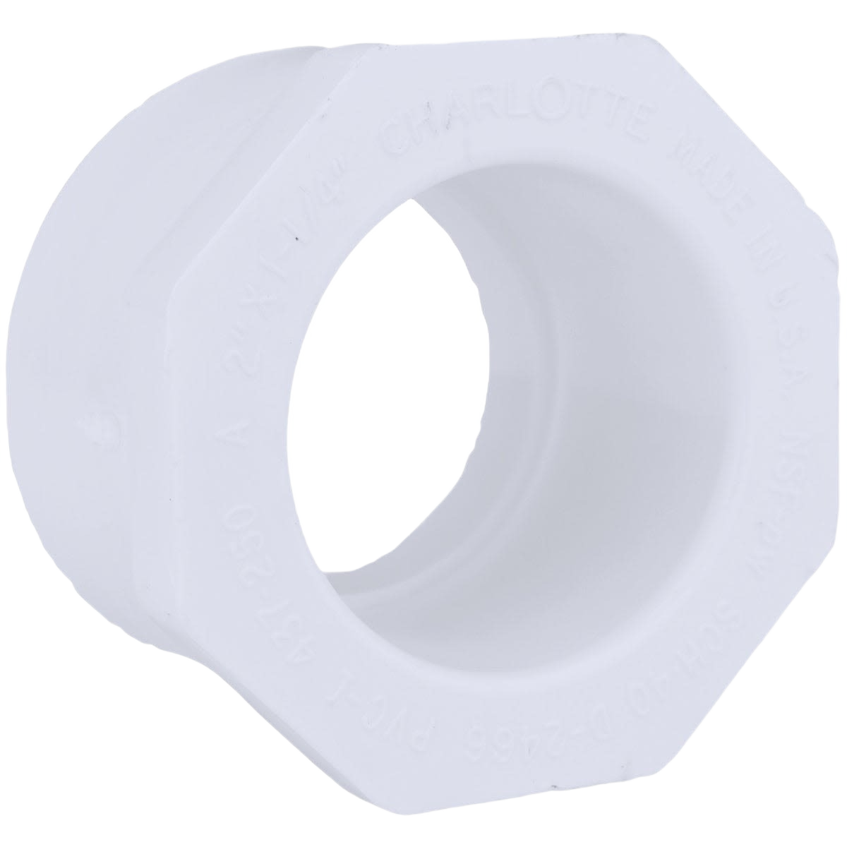 White PVC pipe bushing slip fitting for plumbing, part of Hartville Hardware Pipes & Fittings collection under $50