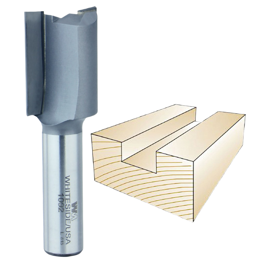 Carbide-tipped straight bit for woodworking grooves and dados in tool accessories and home improvement collections