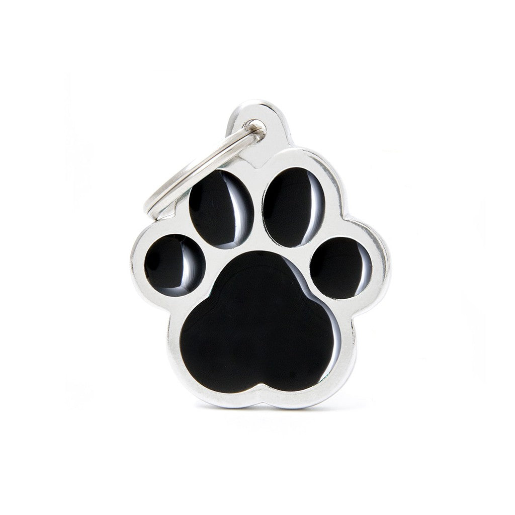 MyFamily Classic Big Black Paw Pet Tag