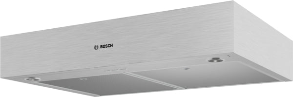 Stainless steel undercabinet hood with dual mesh filters and built-in task lighting in kitchen appliances collection