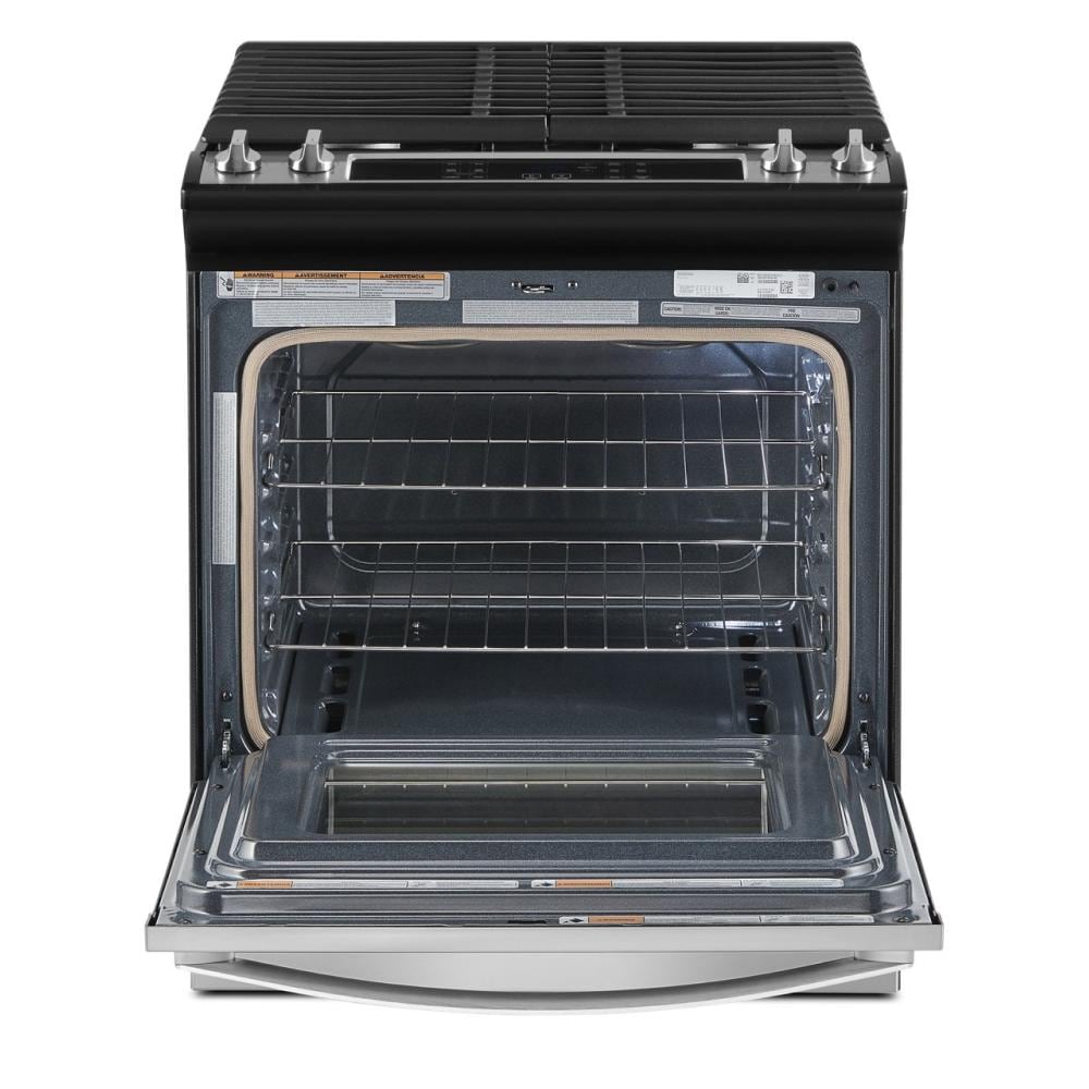 Gas range with open oven door showing spacious interior and multiple wire racks from Ranges & Kitchen & Kitchenware collection
