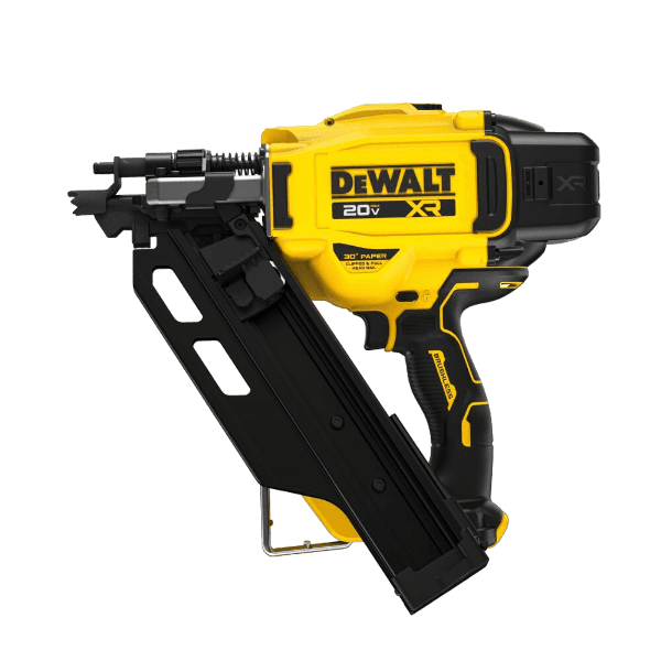 Yellow and black cordless brushless framing nailer designed for precision home improvement and woodworking tasks