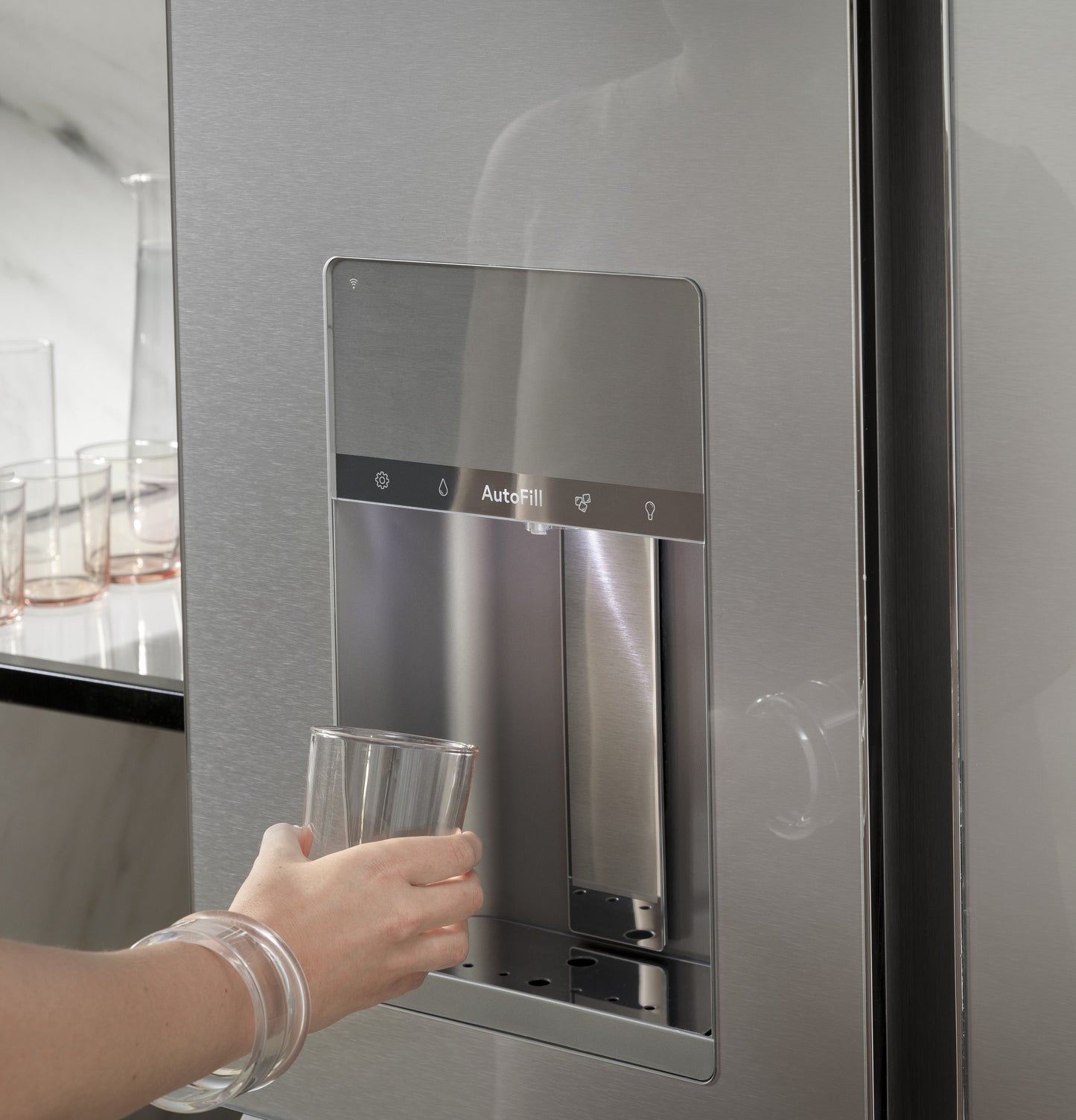 CAFÉ™ ENERGY STAR® 27.8 Cu. Ft. Smart 4-Door French-Door Refrigerator in Platinum Glass