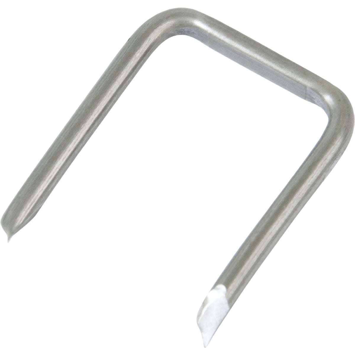 Galvanized metal cable staple with sharp ends for securing service entrance cables in home improvement projects