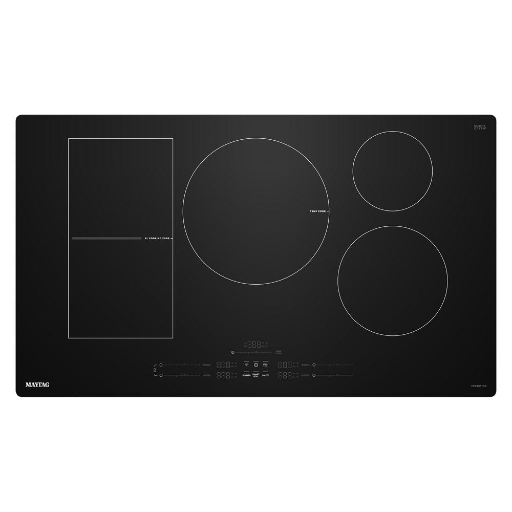 Black induction cooktop with digital touch controls and multiple cooking zones from Induction Cooktops collection
