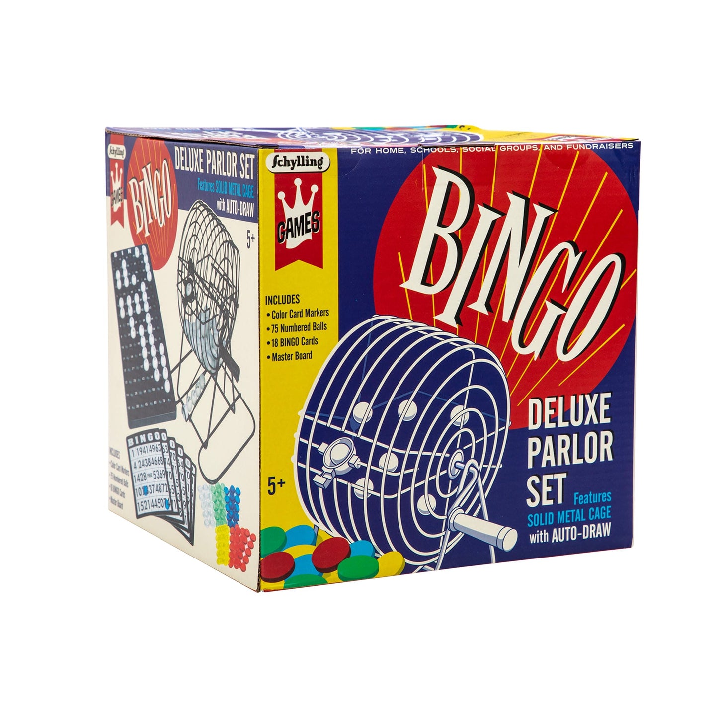 Vintage style bingo game set with solid metal cage and colorful markers in toys and games under 50 collection