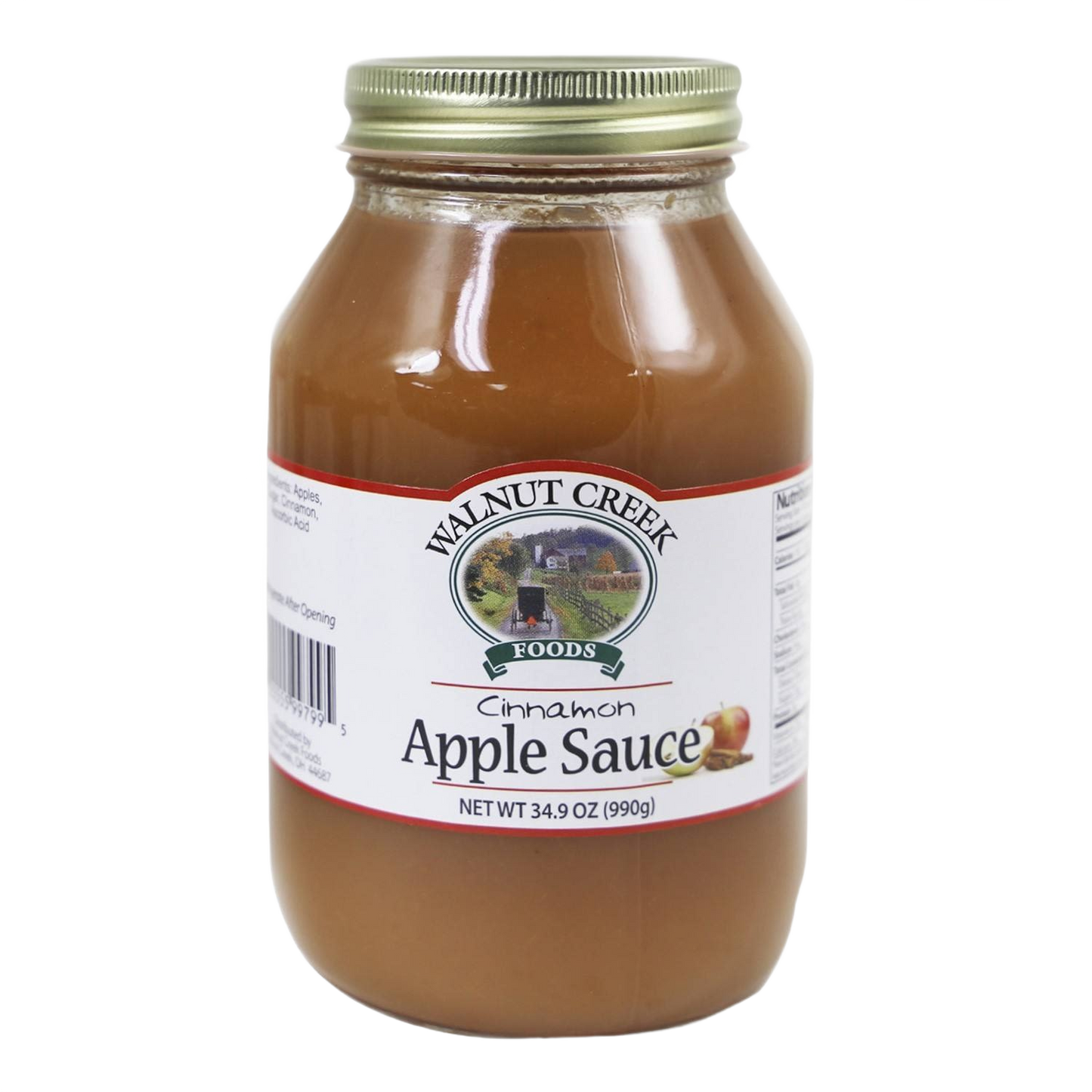 Glass jar of walnut creek cinnamon applesauce with metal lid from the food and beverage sauce collection under 50 dollars