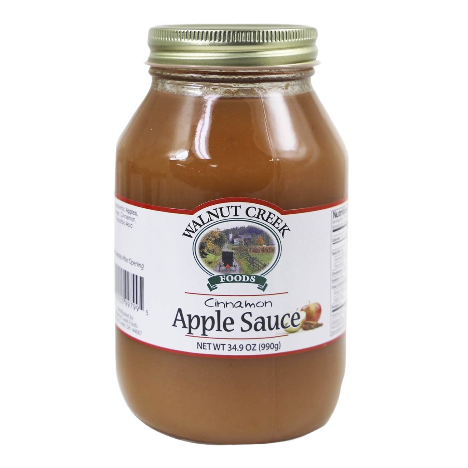 Glass jar of walnut creek cinnamon applesauce with metal lid from the food and beverage sauce collection under 50 dollars