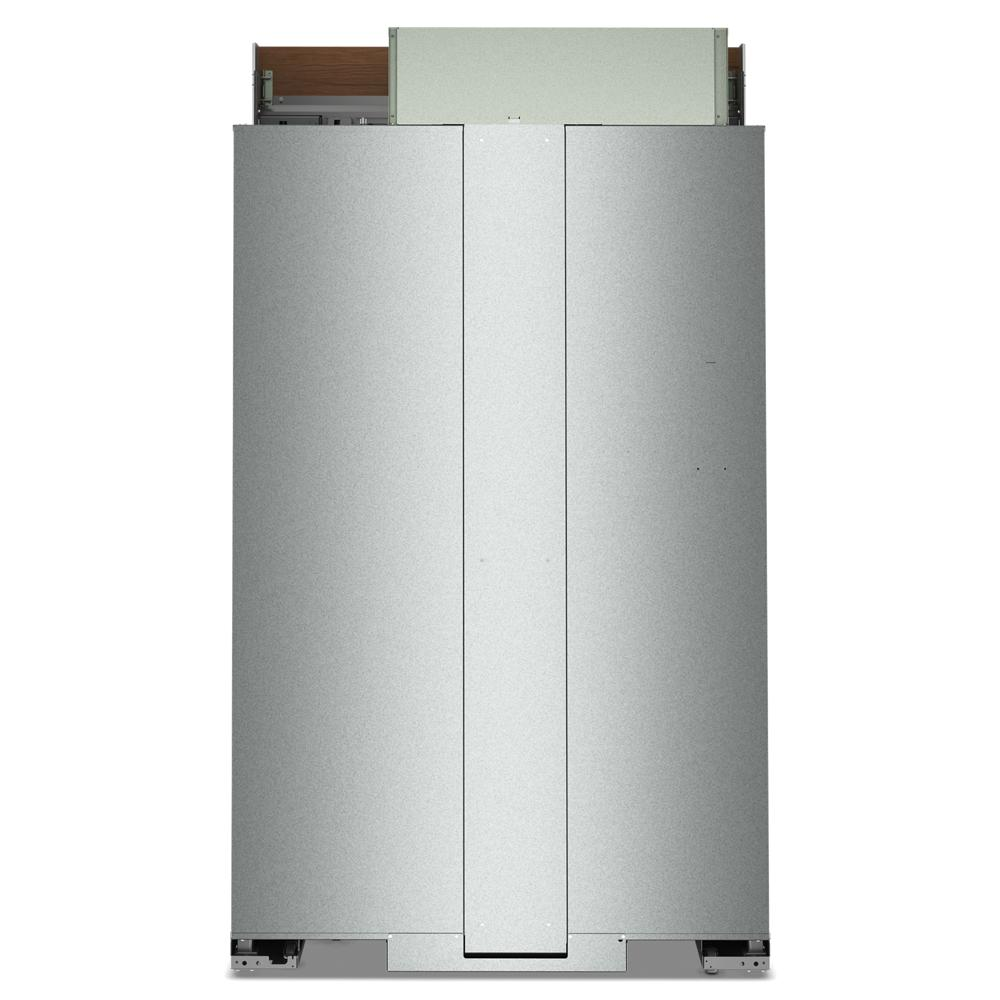 Built-in panel-ready side-by-side refrigerator with platinum finish for KitchenAid appliances collection