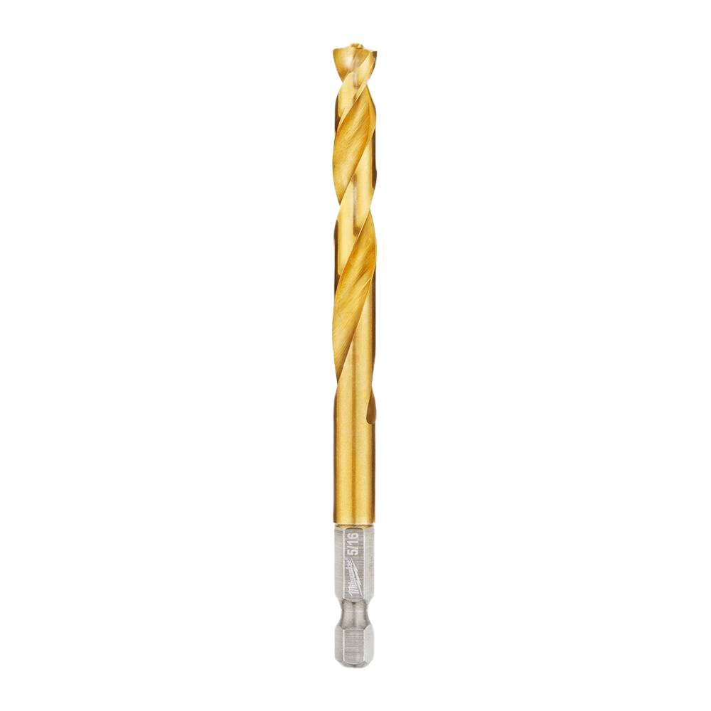 5/16 inch titanium coated drill bit with QUAD EDGE™ tip for power tool accessories and home improvement use