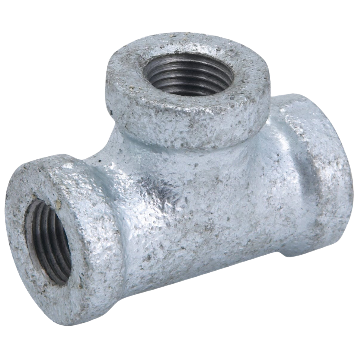 Galvanized malleable iron tee fitting for plumbing branch connections in pipes and galvanized fittings collections under $50