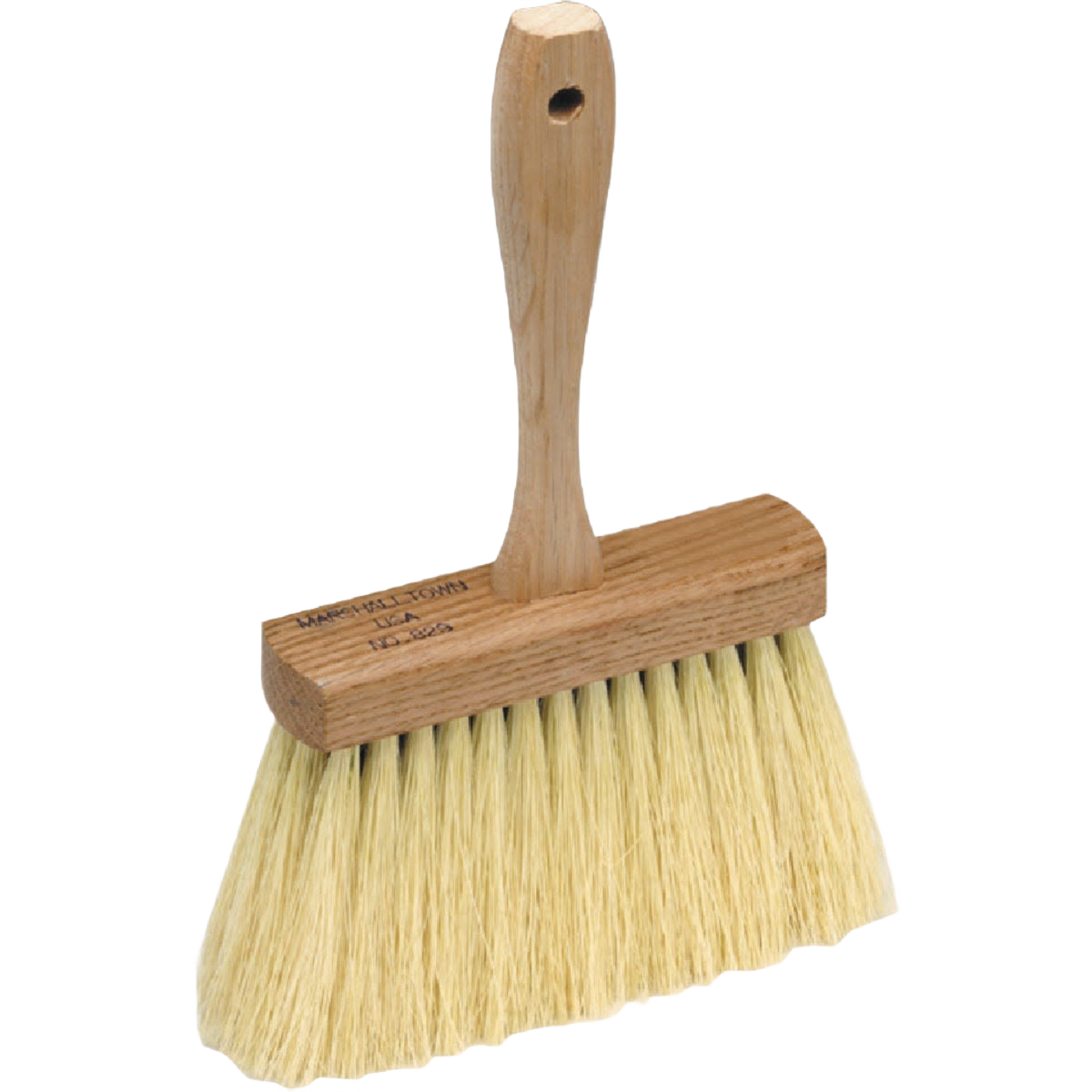 Wide natural bristle masonry brush with wooden handle designed for tools and home improvement tasks