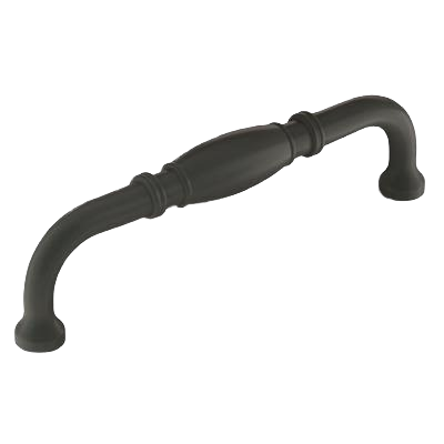 Matte black cabinet pull with lathe-turned design for hardware and furniture accessories under $50 collections