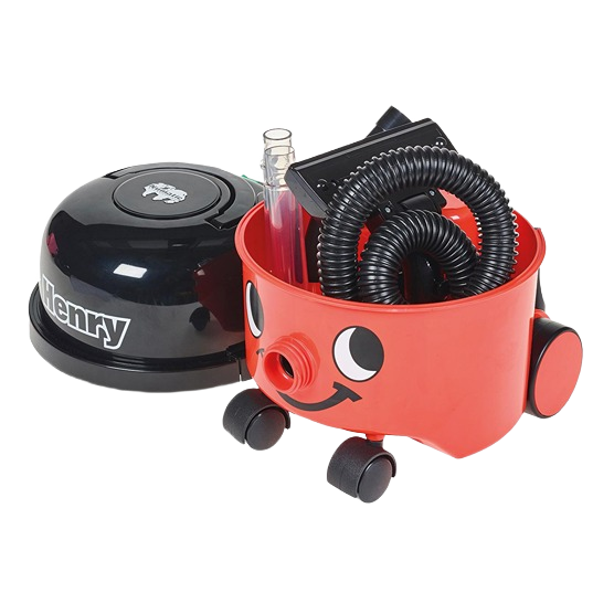 Miniature red Henry vacuum cleaner toy with detachable black top and coiled hose for pretend play in Toys & Games collections