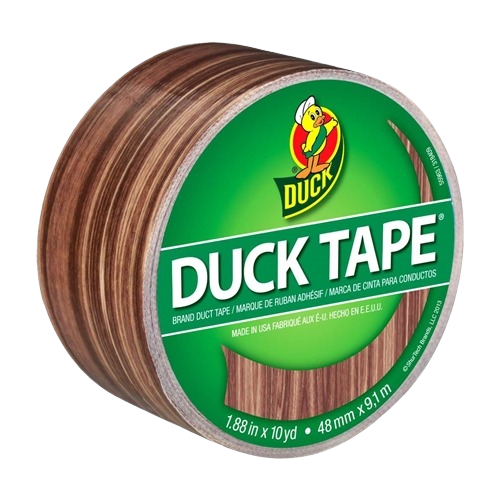 Roll of woodgrain pattern duct tape for crafting and home improvement in tape and paint supplies collections