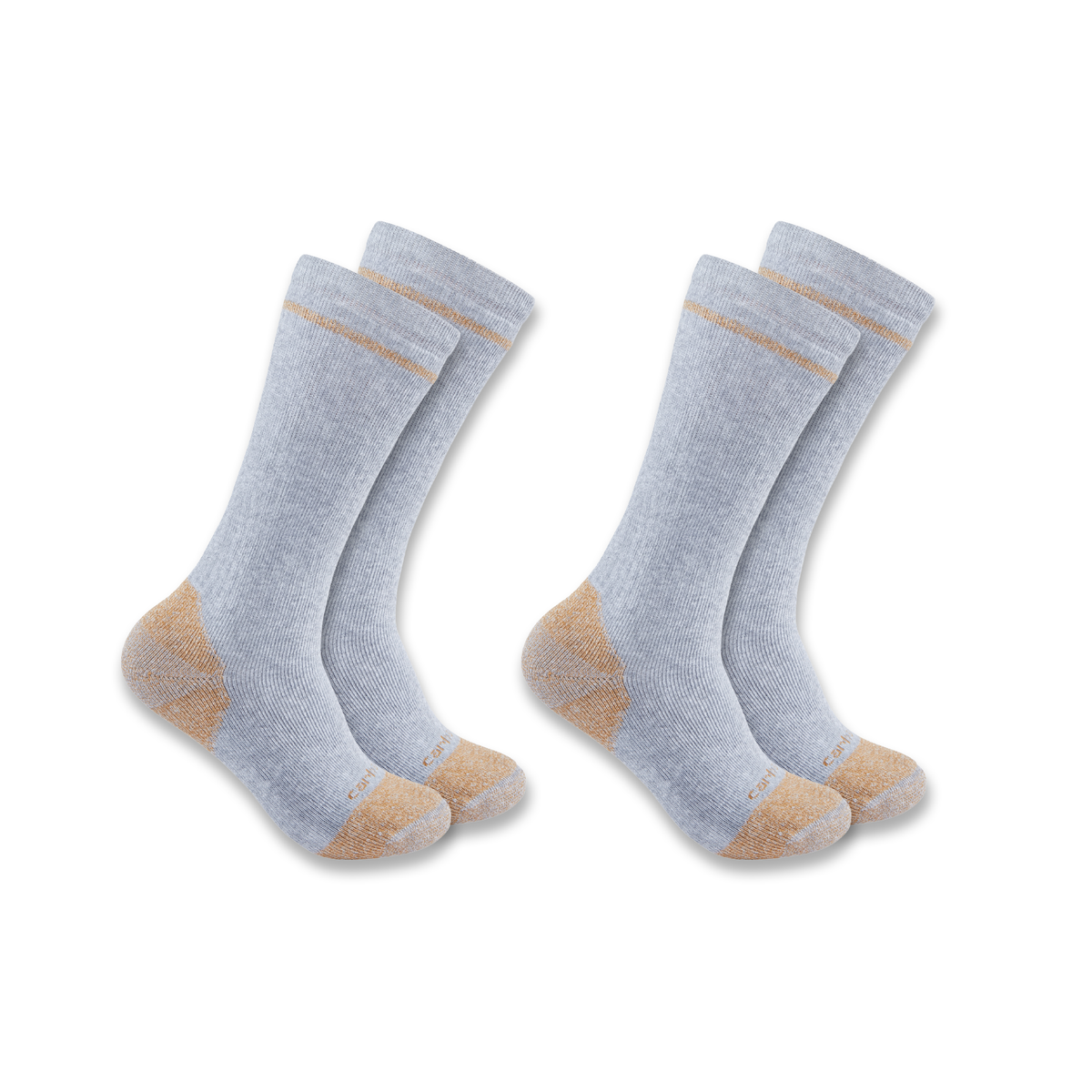 Carhartt Midweight Cotton Blend Steel Toe Boot Sock 2-Pack - Grey, Large