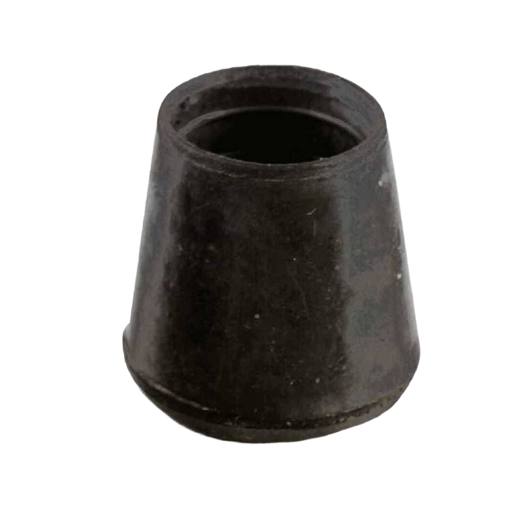 Black rubber furniture leg tip designed for floor protection in hardware and furniture accessories collections