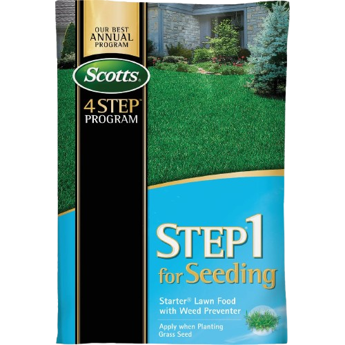 Bag of Scotts Step 1 seeding lawn fertilizer with crabgrass and weed prevention in Lawn Care and Lawn Fertilizer collections