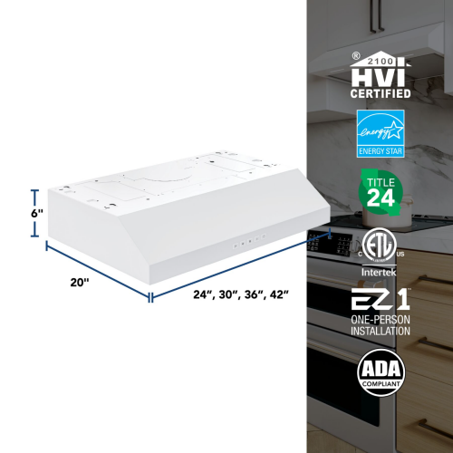 30" Under-Cabinet Range Hood, 350 MAX Blower CFM, 3 Speed