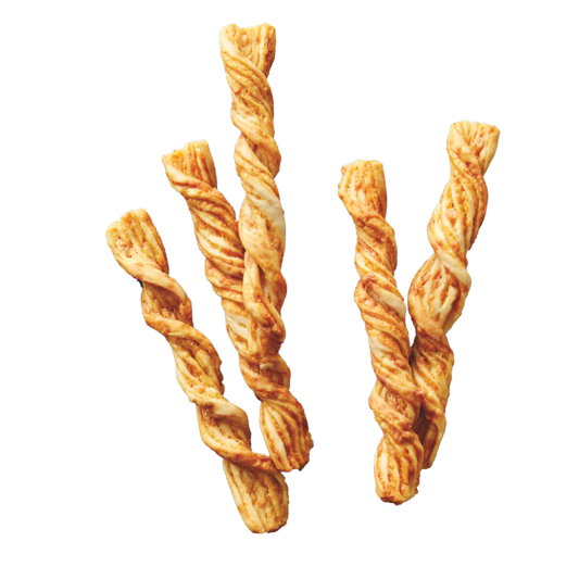 Four twisted cheddar cheese sticks snack in Chips & Snacks and Food & Beverage collections under $50
