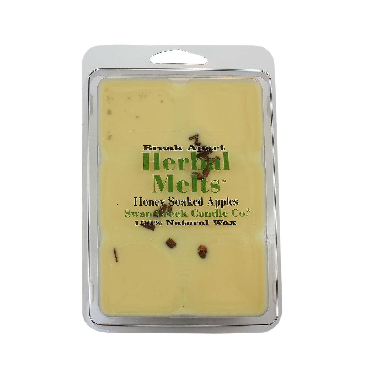 Pack of natural wax melts infused with honey-soaked apple scent and visible herbal pieces from Swan Creek Candle Co.