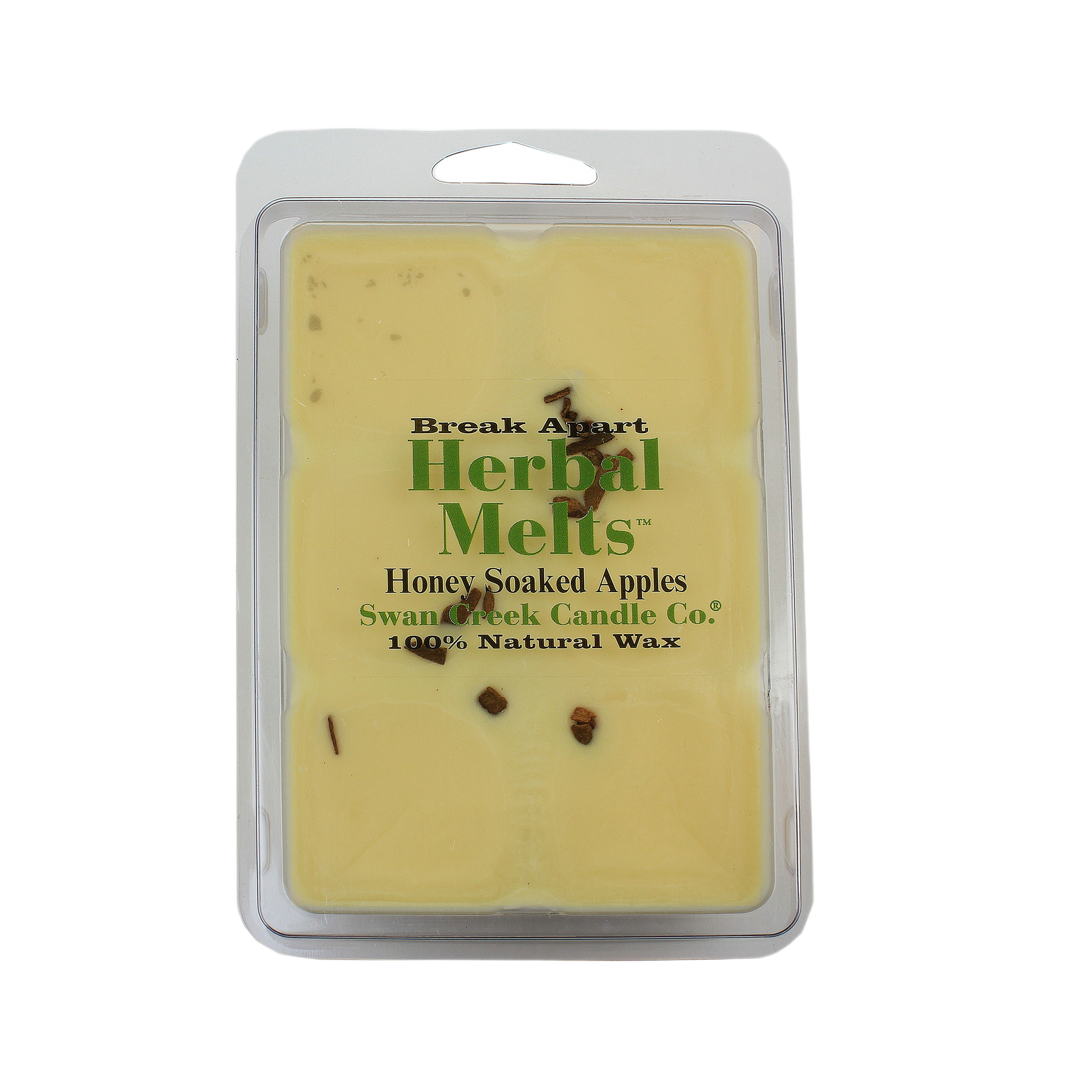 Pack of natural wax melts infused with honey-soaked apple scent and visible herbal pieces from Swan Creek Candle Co.