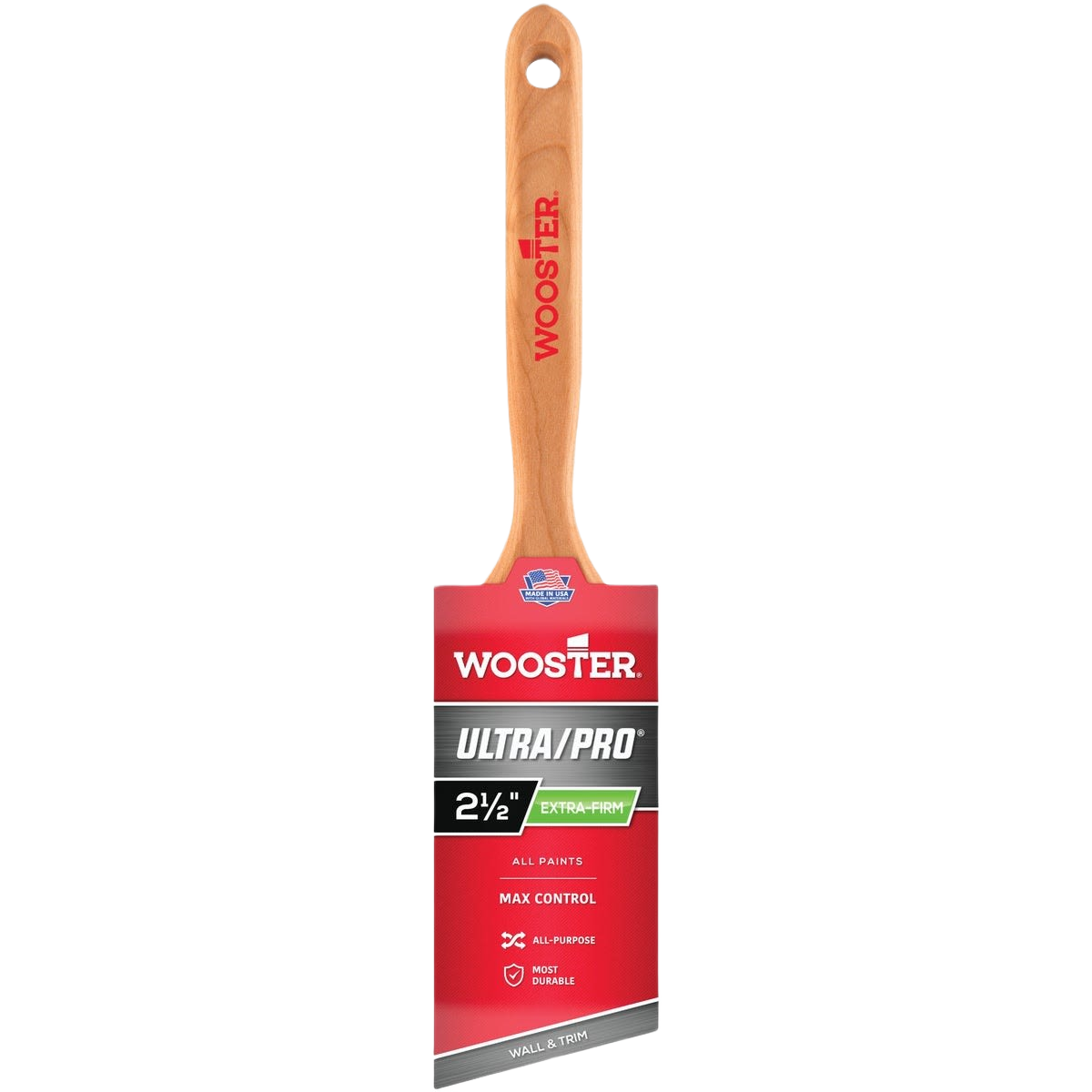 Angle sash paint brush with extra-firm nylon blend and wooden handle, part of paint brushes and supplies under $50 collection