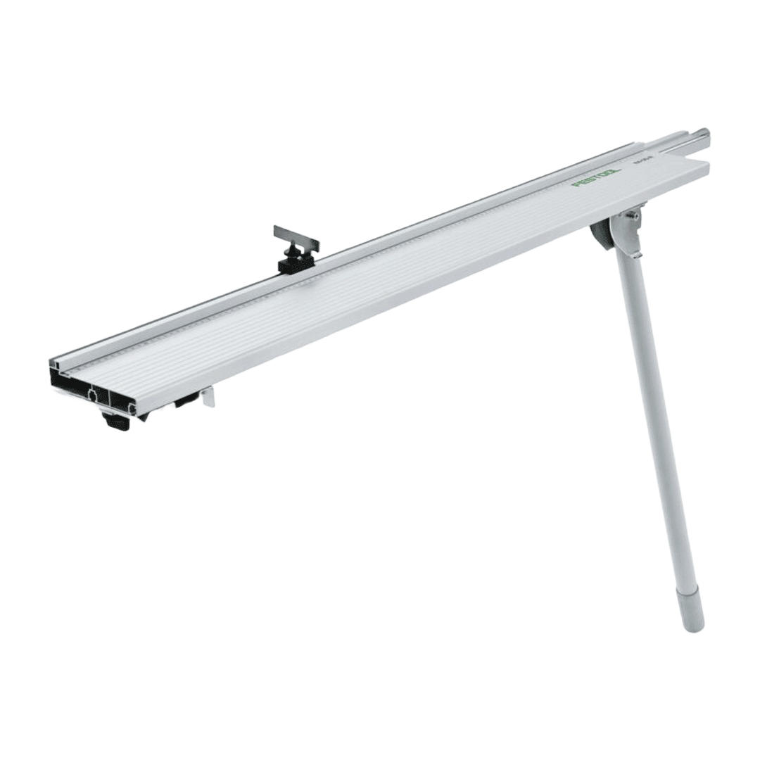Aluminum folding extension with adjustable support leg for saw accessories and power tool attachments in home improvement tools