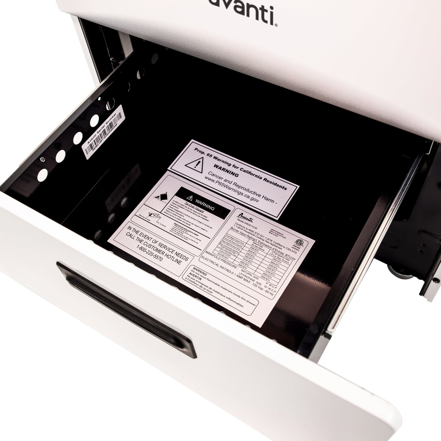 Avanti 20" Compact Gas Range Oven - White