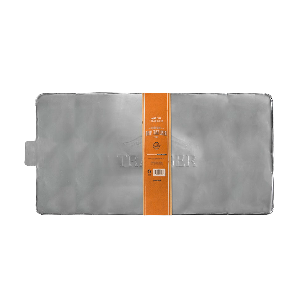 Set of five aluminum drip tray liners for grilling, designed for outdoor cooking and grill accessories collections.