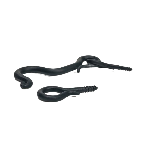 Hand-forged matte black iron hook and eye latch for cabinet doors in hardware and home improvement under $50 collections